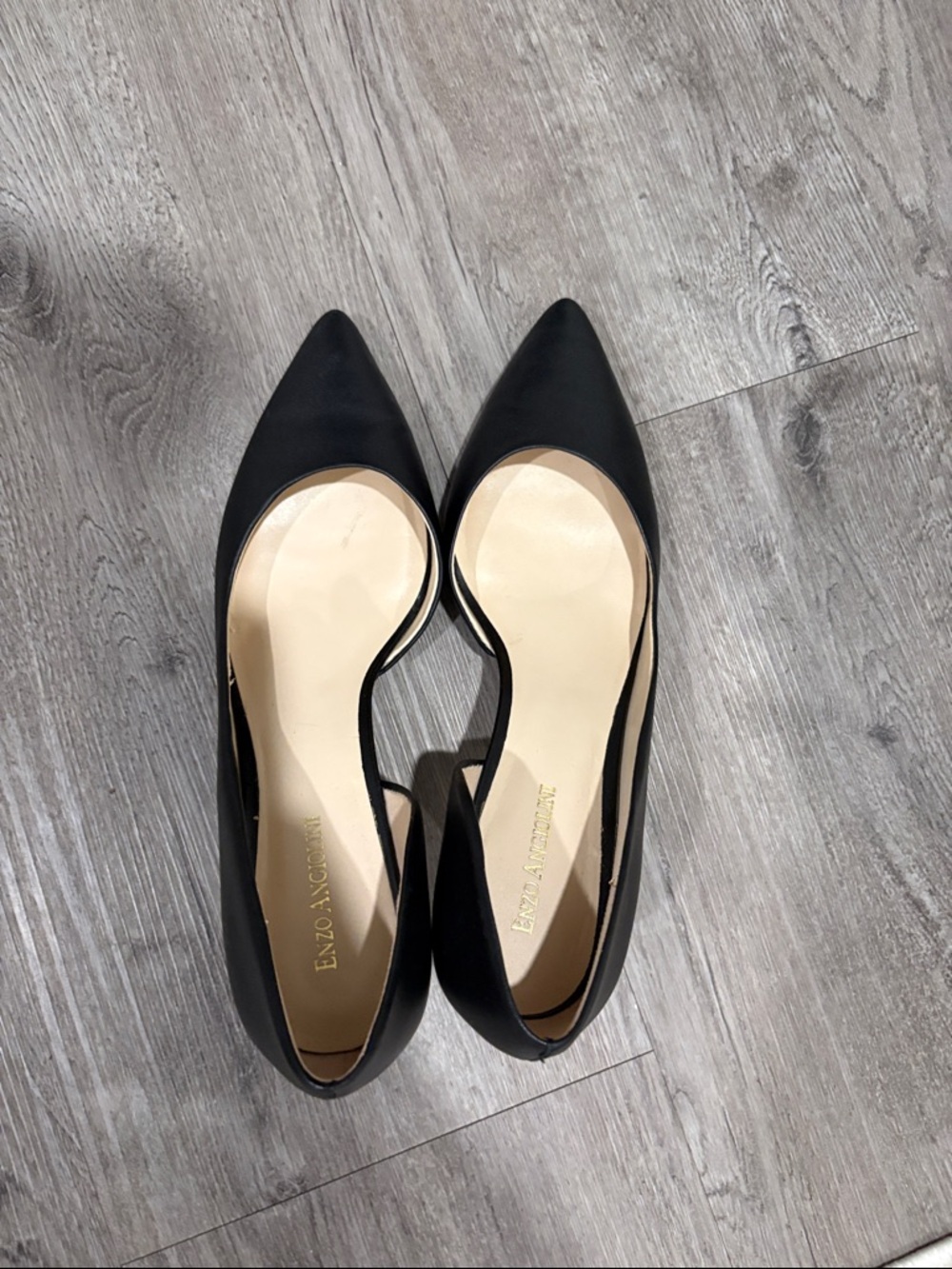 Enzo Angiolini Black Pointed Toe D'Orsay Heels - Picture 2 of 4